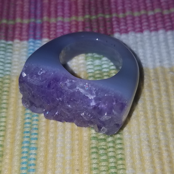 New Solid Amethyst  Gemstone Ring Size 6 - Picture 1 of 7
